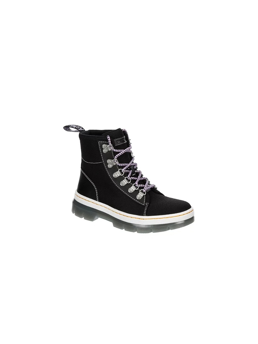 DR MARTENS WOMENS NYLON COMBAT BLACK BOOTS NWB